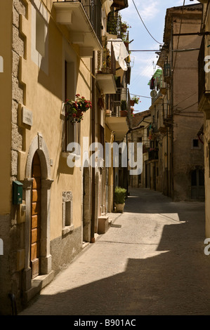 Street scene of the old town in Pratola Peligna, L`Aquila, Abruzzo, Italy Stock Photo